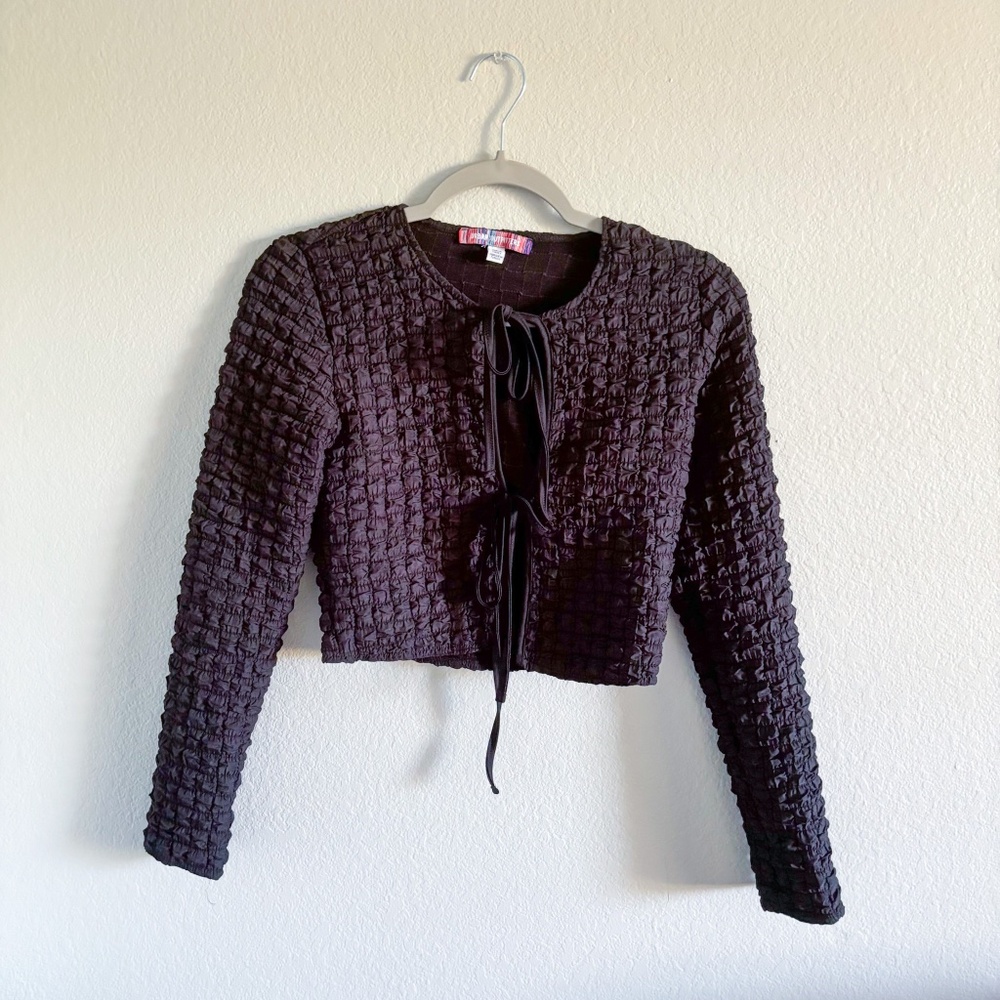 Urban Outfitters Long Sleeve Tie Top